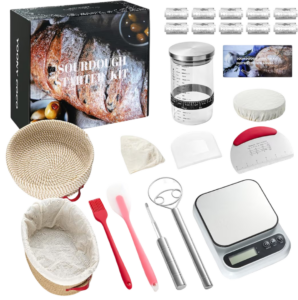 sourdough baking kit, bread making for beginners, baking gifts, cozy kitchen hobbies